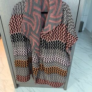 Missoni Striped Shawl in Pink and Gray